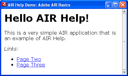 HTML-based AIR Help