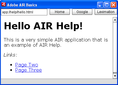 MXML-based AIR Help